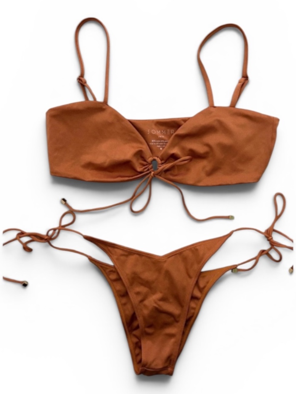SOMMER Swim Terracotta Bikini Set | Size M | Adjustable Tie Front | Bali